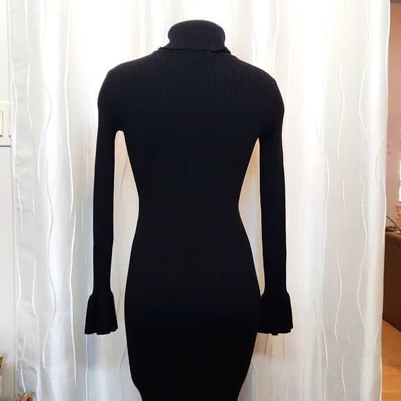 Gianni Bini Black Knit Long Sleeve Dress - Picture 4 of 6